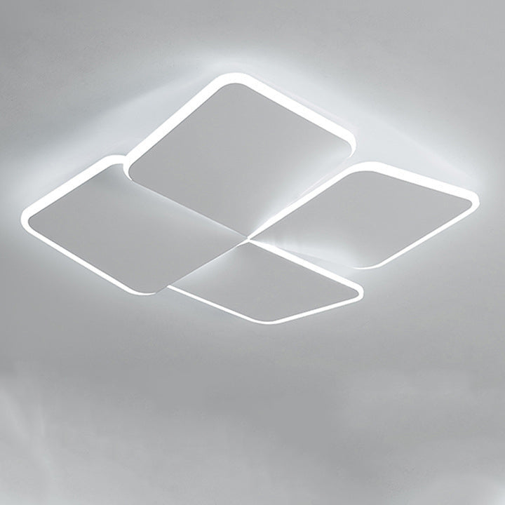 Contemporary Nordic Iron Acrylic Piece Square Round LED Flush Mount Ceiling Light For Bedroom