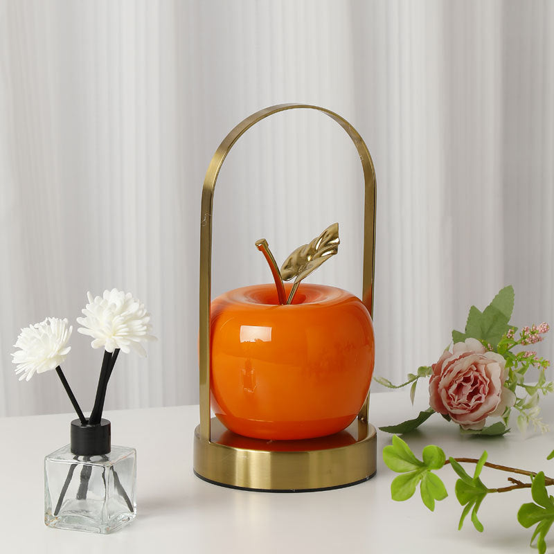 Contemporary Creative Rechargeable Iron Glass Apple Portable LED Table Lamp Night Light For Bedside Lumendat
