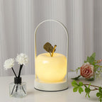 Contemporary Creative Rechargeable Iron Glass Apple Portable LED Table Lamp Night Light For Bedside Lumendat