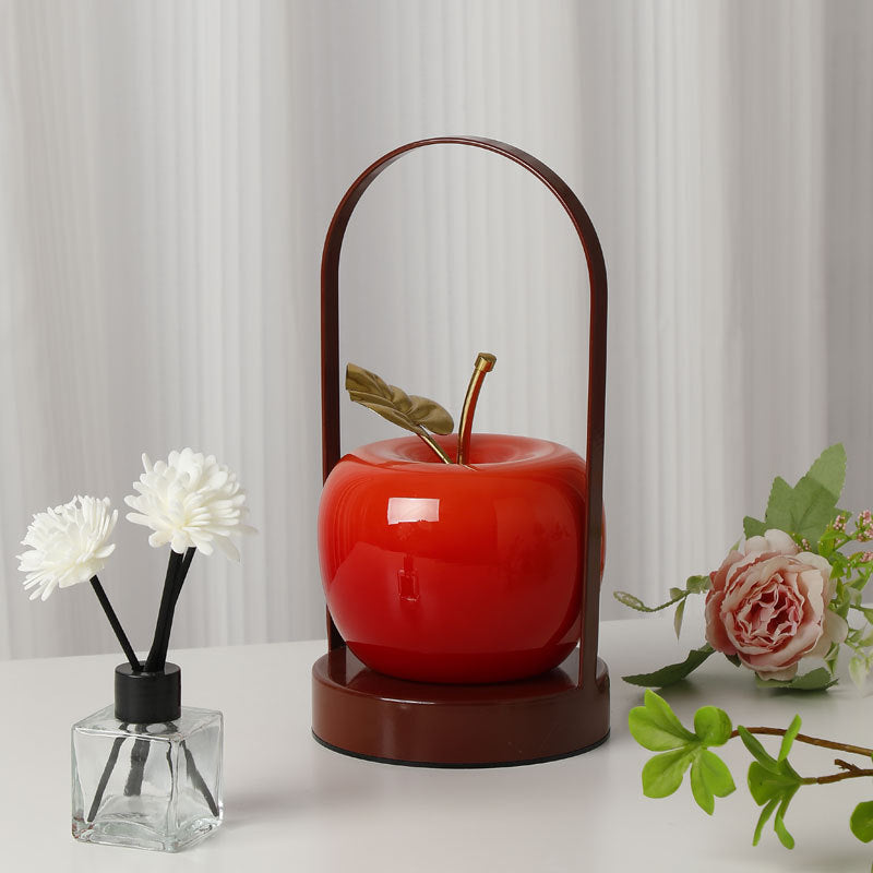 Contemporary Creative Rechargeable Iron Glass Apple Portable LED Table Lamp Night Light For Bedside Lumendat