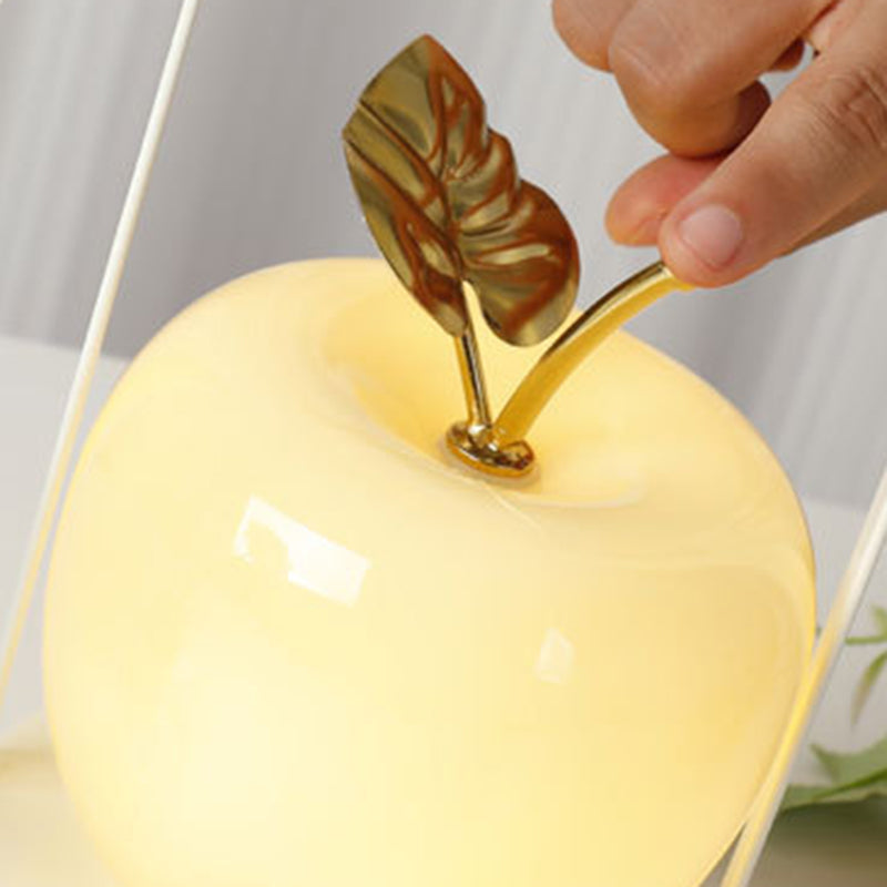Contemporary Creative Rechargeable Iron Glass Apple Portable LED Table Lamp Night Light For Bedside Lumendat