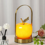 Contemporary Creative Rechargeable Iron Glass Apple Portable LED Table Lamp Night Light For Bedside Lumendat