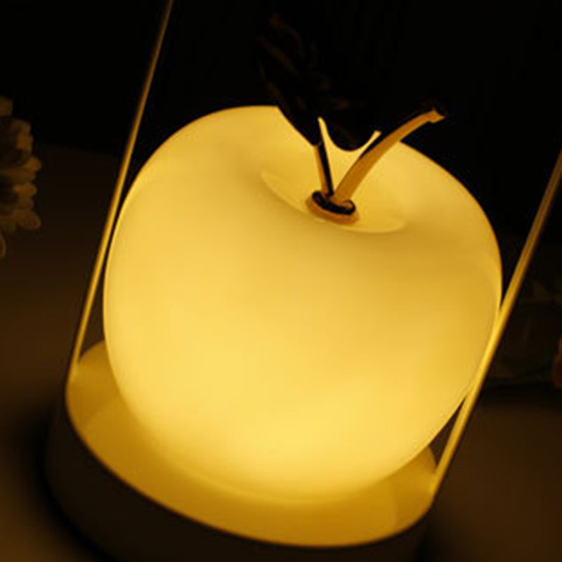 Contemporary Creative Rechargeable Iron Glass Apple Portable LED Table Lamp Night Light For Bedside Lumendat