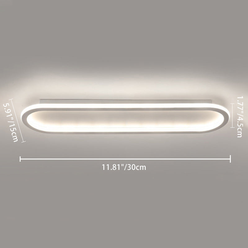 Modern Minimalist Iron Silica Elliptical LED Flush Mount Ceiling Light for Hallway