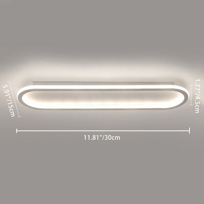 Modern Minimalist Iron Silica Elliptical LED Flush Mount Ceiling Light for Hallway