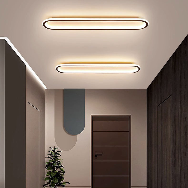 Modern Minimalist Iron Silica Elliptical LED Flush Mount Ceiling Light for Hallway