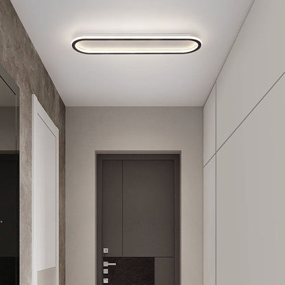 Modern Minimalist Iron Silica Elliptical LED Flush Mount Ceiling Light for Hallway