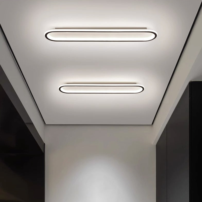 Modern Minimalist Iron Silica Elliptical LED Flush Mount Ceiling Light for Hallway