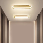 Modern Minimalist Iron Silica Elliptical Strip LED Flush Mount Ceiling Light For Hallway