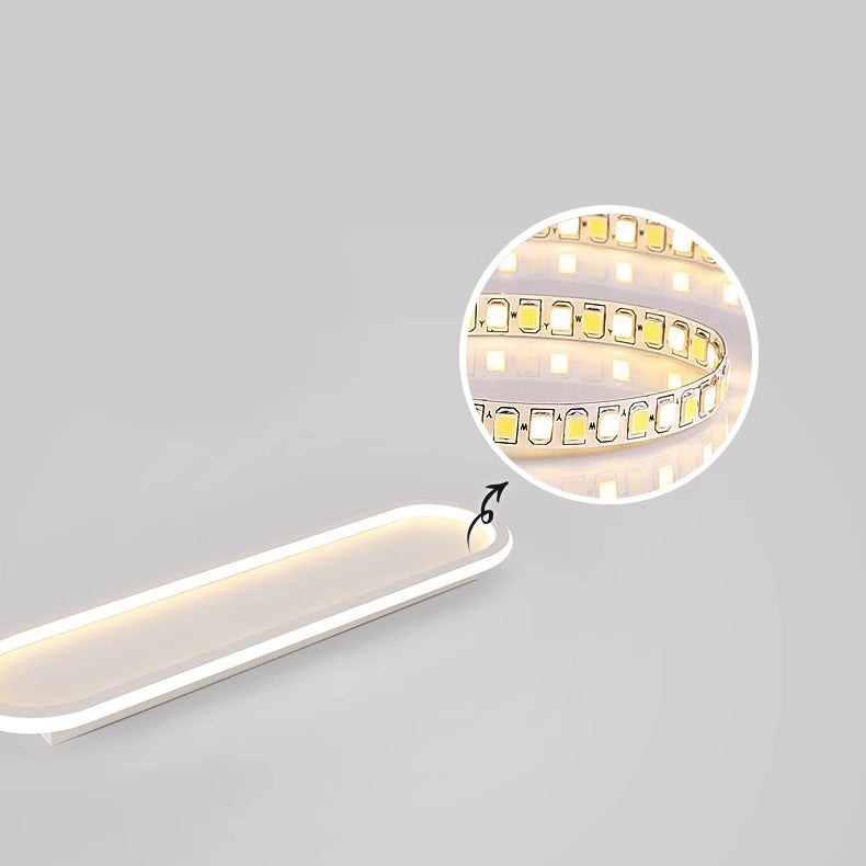 Modern Minimalist Iron Silica Elliptical LED Flush Mount Ceiling Light for Hallway