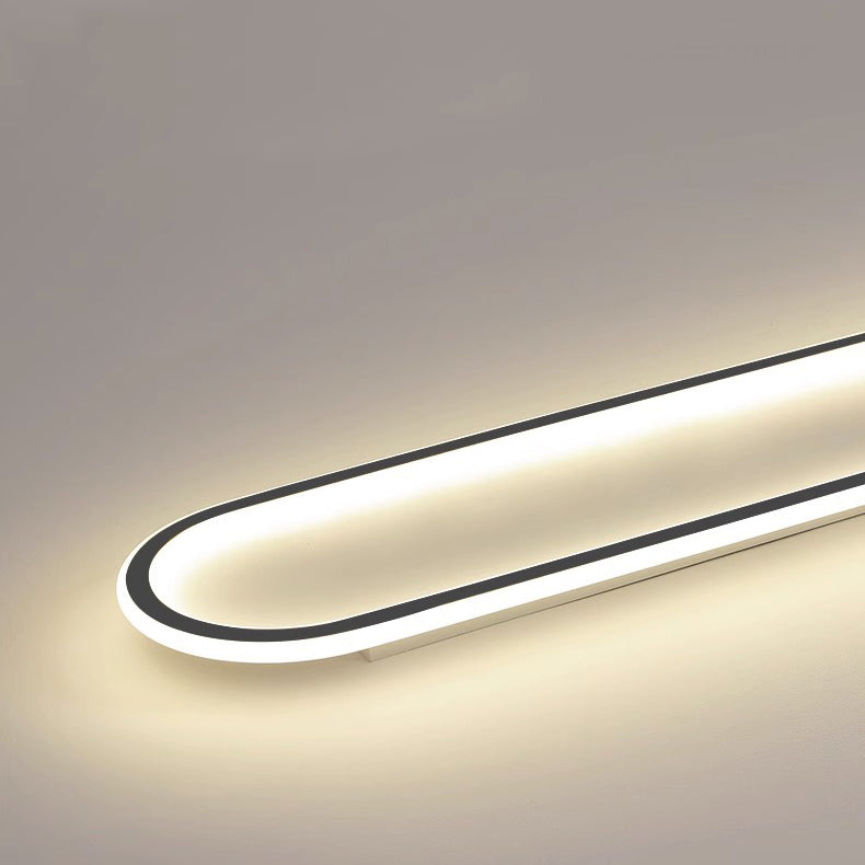Modern Minimalist Iron Silica Elliptical LED Flush Mount Ceiling Light for Hallway