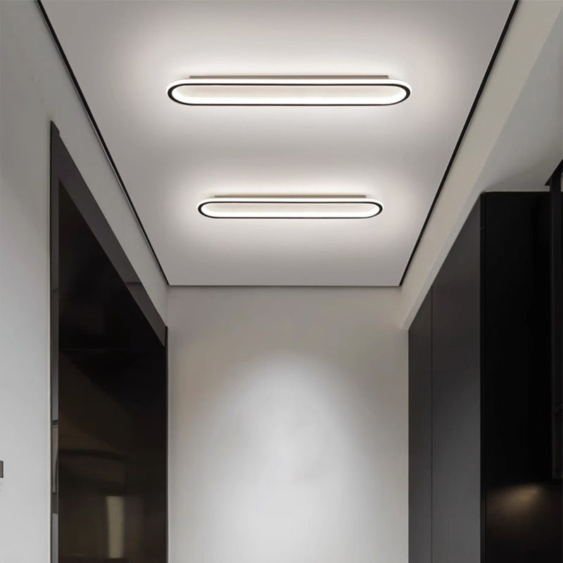 Modern Minimalist Iron Silica Elliptical LED Flush Mount Ceiling Light for Hallway