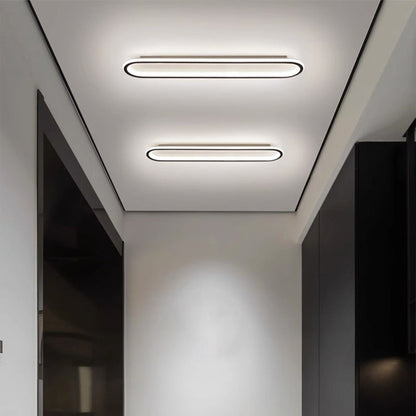 Modern Minimalist Iron Silica Elliptical LED Flush Mount Ceiling Light for Hallway