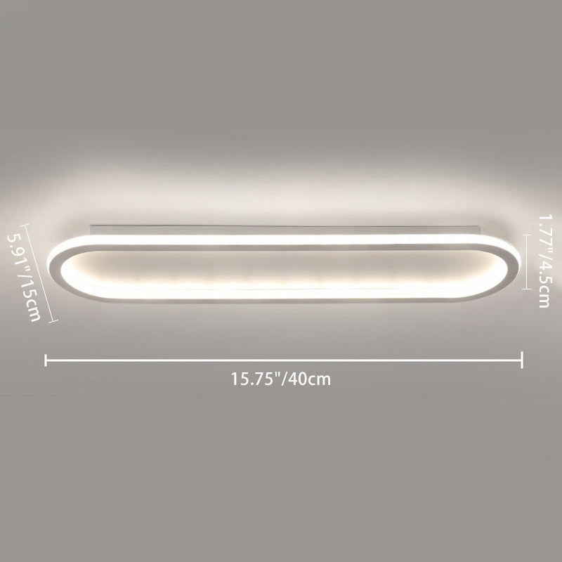 Modern Minimalist Iron Silica Elliptical LED Flush Mount Ceiling Light for Hallway