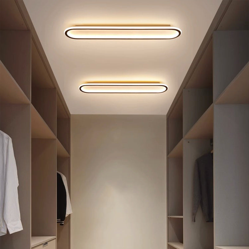Modern Minimalist Iron Silica Elliptical LED Flush Mount Ceiling Light for Hallway
