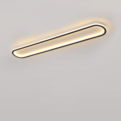 Modern Minimalist Iron Silica Elliptical LED Flush Mount Ceiling Light for Hallway