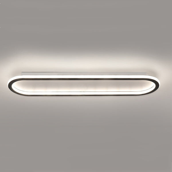 Modern Minimalist Iron Silica Elliptical LED Flush Mount Ceiling Light for Hallway