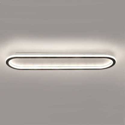 Modern Minimalist Iron Silica Elliptical Strip LED Flush Mount Ceiling Light For Hallway