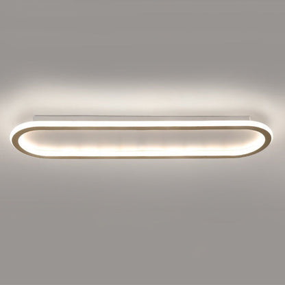 Modern Minimalist Iron Silica Elliptical LED Flush Mount Ceiling Light for Hallway