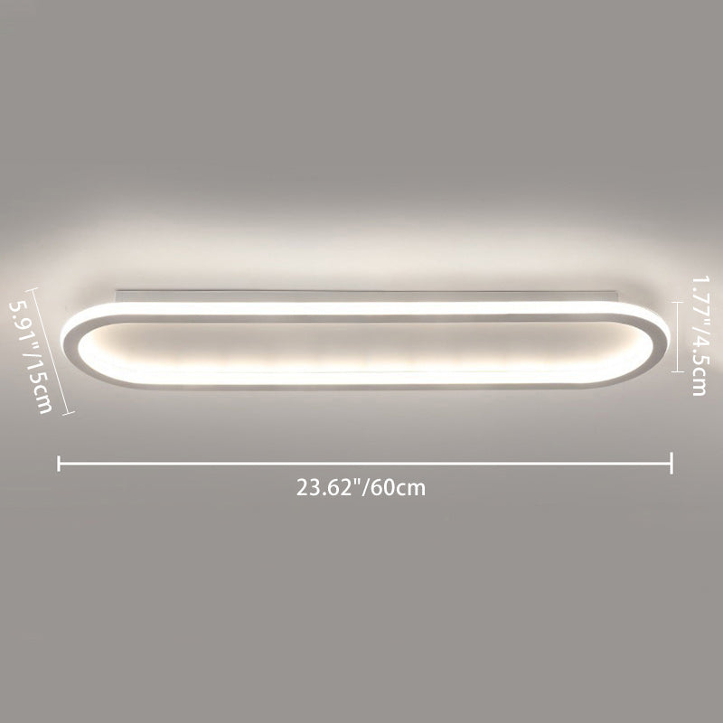 Modern Minimalist Iron Silica Elliptical LED Flush Mount Ceiling Light for Hallway