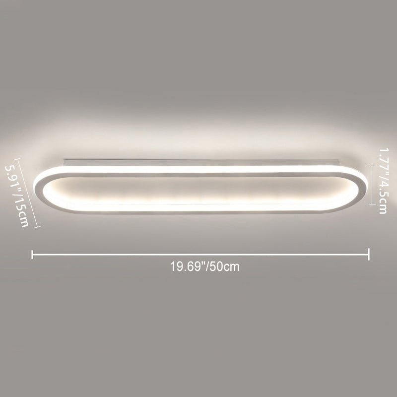 Modern Minimalist Iron Silica Elliptical LED Flush Mount Ceiling Light for Hallway