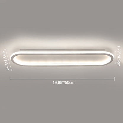 Modern Minimalist Iron Silica Elliptical LED Flush Mount Ceiling Light for Hallway