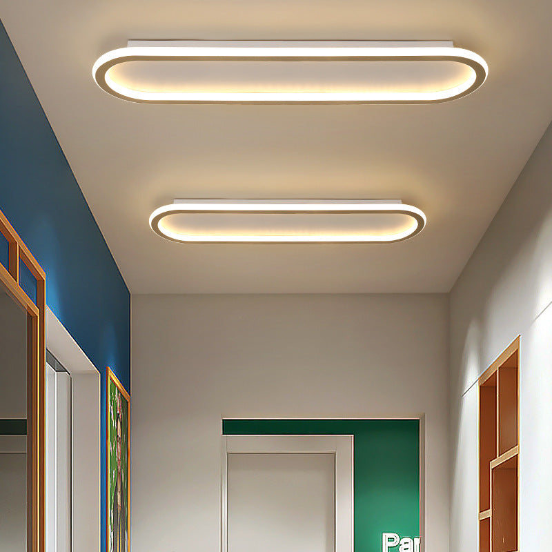 Modern Minimalist Iron Silica Elliptical LED Flush Mount Ceiling Light for Hallway