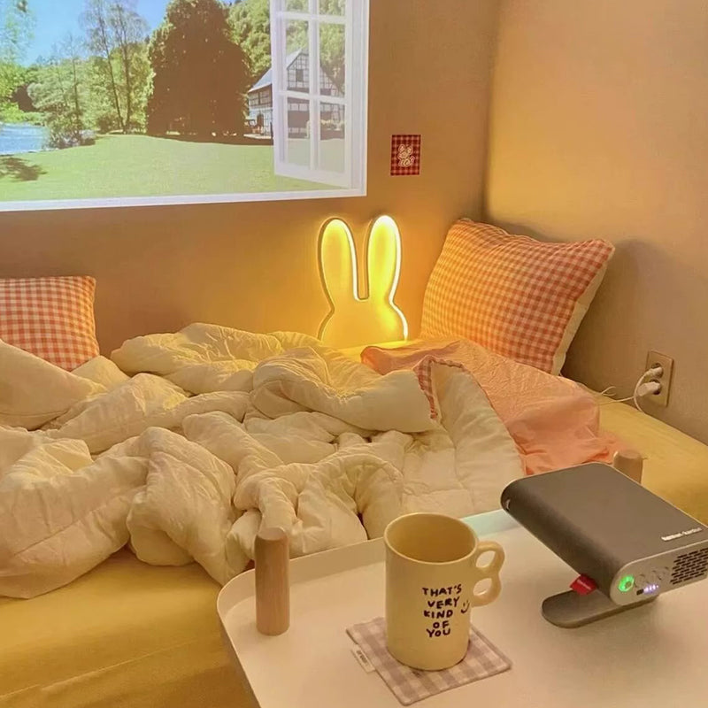 Lumendat Contemporary Creative Kids Metal USB Bunny Ear Hanging LED Wall Sconce Lamp For Bedroom Lumendat
