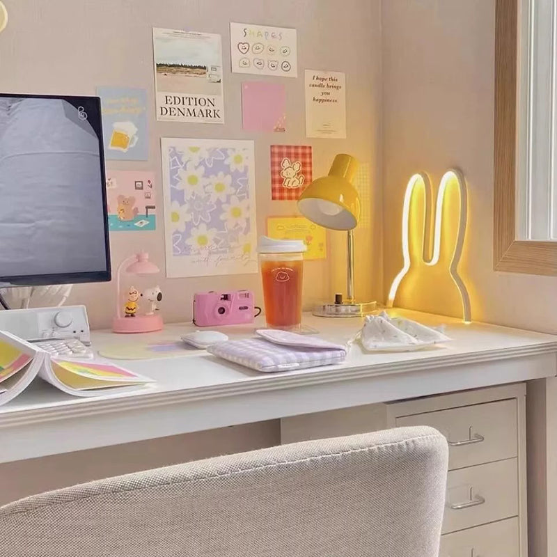 Lumendat Contemporary Creative Kids Metal USB Bunny Ear Hanging LED Wall Sconce Lamp For Bedroom Lumendat