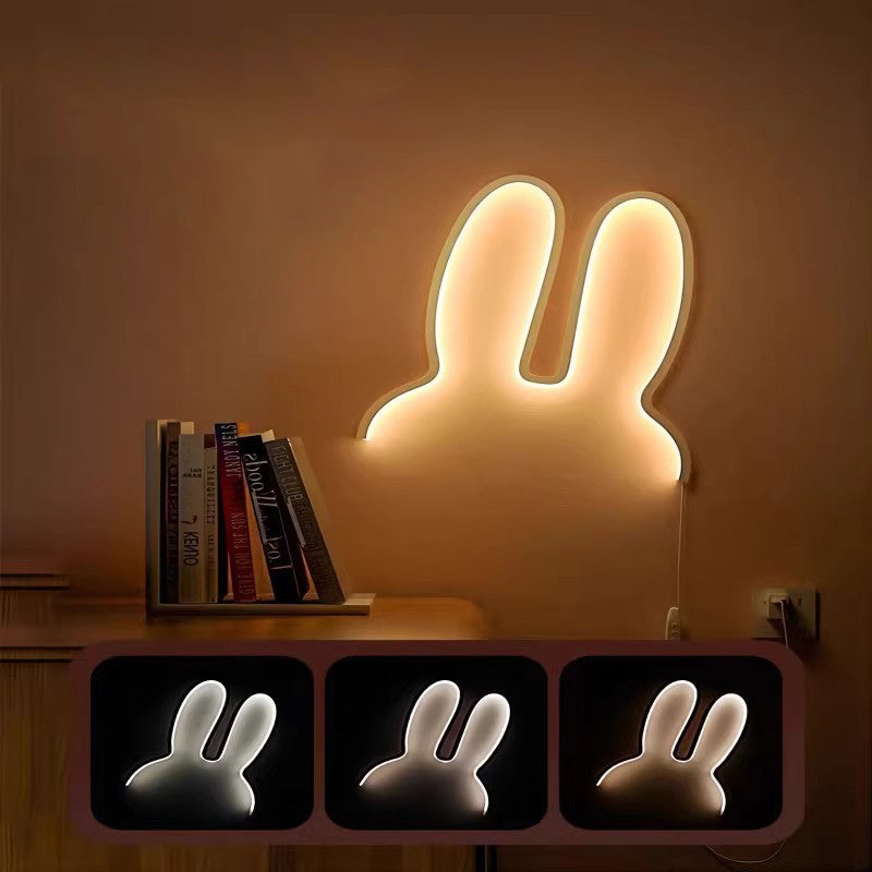 Lumendat Contemporary Creative Kids Metal USB Bunny Ear Hanging LED Wall Sconce Lamp For Bedroom Lumendat
