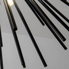 Contemporary Nordic Stainless Steel Metal Firework Lines 6-light Semi-flush Mount Ceiling Light for Living Room