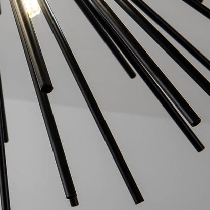 Contemporary Nordic Stainless Steel Metal Firework Lines 6-light Semi-flush Mount Ceiling Light for Living Room