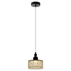 Contemporary Scandinavian Stainless Steel Resin Round Crackle LED Pendant Light For Bedside