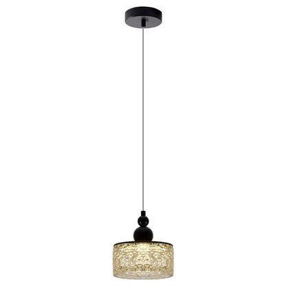 Contemporary Scandinavian Stainless Steel Resin Round Crackle LED Pendant Light For Bedside