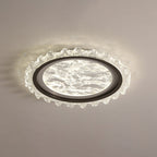 Contemporary Nordic Iron Aluminum Acrylic Round Mist LED Flush Mount Ceiling Light For Bedroom