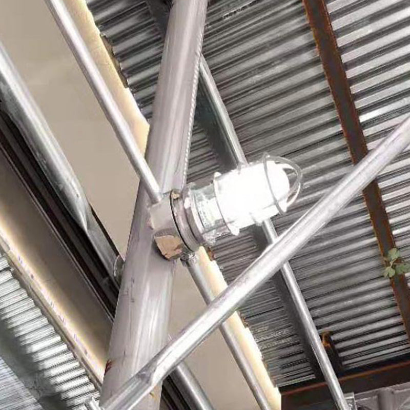 Contemporary Industrial Waterproof Aluminum Alloy Glass Cylinder Cage 1-Light Semi-Flush Mount Ceiling Light For Outdoor Patio Lumendat