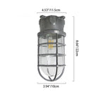 Contemporary Industrial Waterproof Aluminum Alloy Glass Cylinder Cage 1-Light Semi-Flush Mount Ceiling Light For Outdoor Patio Lumendat