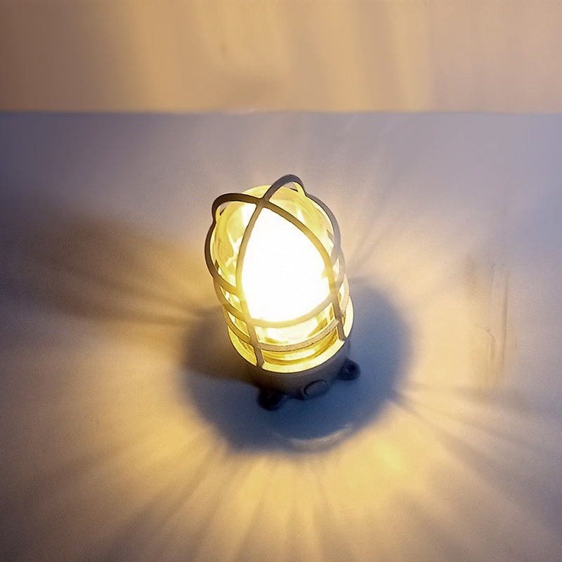 Contemporary Industrial Waterproof Aluminum Alloy Glass Cylinder Cage 1-Light Semi-Flush Mount Ceiling Light For Outdoor Patio Lumendat