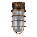 Contemporary Industrial Waterproof Aluminum Alloy Glass Cylinder Cage 1-Light Semi-Flush Mount Ceiling Light For Outdoor Patio Lumendat