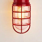 Contemporary Industrial Waterproof Aluminum Alloy Glass Cylinder Cage 1-Light Semi-Flush Mount Ceiling Light For Outdoor Patio Lumendat