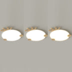 Contemporary Creative Iron Aluminum Acrylic Kids Crown Round LED Flush Mount Ceiling Light For Bedroom