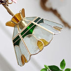 Contemporary Retro Brass Glass Ceramic Flower Dome 1-Light Pendant Light For Dining Room