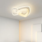 Contemporary Nordic Metal Pe Flower Triangle Round LED Flush Mount Ceiling Light for Bedroom