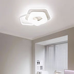Contemporary Nordic Metal Pe Flower Triangle Round LED Flush Mount Ceiling Light for Bedroom