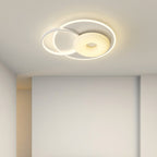 Contemporary Nordic Metal Pe Flower Triangle Round LED Flush Mount Ceiling Light for Bedroom