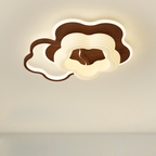 Contemporary Nordic Metal Pe Flower Triangle Round LED Flush Mount Ceiling Light for Bedroom