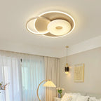 Contemporary Nordic Metal Pe Flower Triangle Round LED Flush Mount Ceiling Light for Bedroom