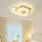 Contemporary Nordic Metal Pe Flower Triangle Round LED Flush Mount Ceiling Light for Bedroom