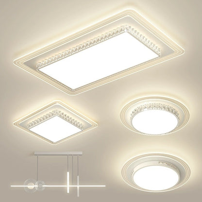 Modern Simplicity Hardware Acrylic Rectangular Square Round LED Flush Mount Ceiling Light For Living Room