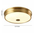 Modern Mid-century Iron Glass Round LED Flush Mount Ceiling Light For Bedroom